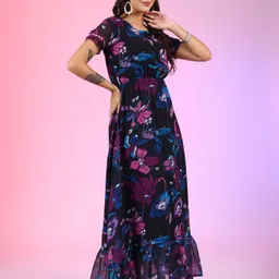 Raiyani Enterprise Print Crepe Fit & Flare Dress image 2