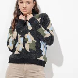 The Roadster Life Co. Abstract Fuzzy Detail Pullover Sweater image 4