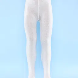 Doodle Poodle 100% Cotton Knit Solid Tights - White-picture-14