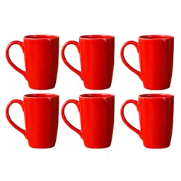 Femora Red Set Of 6 Ceramic Coffee Mug (Color May Vary) - 360 ml-picture-32