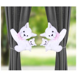 Tickles 2 Pcs Mother Cat with Cute Kitten Soft Stuffed Plush Animal Hanging Toy For Kids Boys & Girls Home Decoration (Size: 30 cm, Color: White)-picture-1