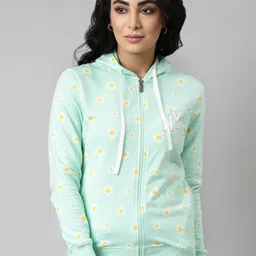 DIXCY SCOTT Slimz Women Printed Hooded Sweatshirt-image-5