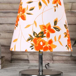 Devansh Multicolor cotton Round Metal Steel Table Lamp image 2