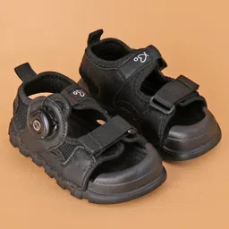 Babyoye Velcro Closure Solid Colour Sandals - Black image 2