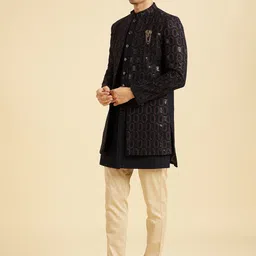 Manyavar Men Embroidered Mandarin Collar Sherwani Set image 5