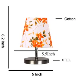 Devansh Multicolor cotton Round Metal Steel Table Lamp image 3