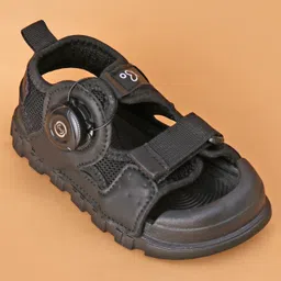 Babyoye Velcro Closure Solid Colour Sandals - Black image 3