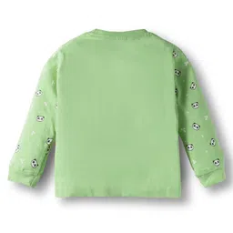 Tango Single Jersey Knit Full Sleeves Night Suit With Animal Print - Green image 3