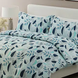 Boutique Living India Blue & White Floral 200 TC Cotton King Bedsheet Set 2.74 m x 2.74 m-image-53