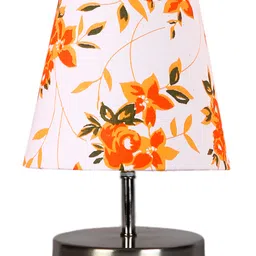 Devansh Multicolor cotton Round Metal Steel Table Lamp image 4
