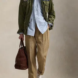 Polo Ralph Lauren Typography Printed Button Down Collar Linen-Cotton Shirt image 2