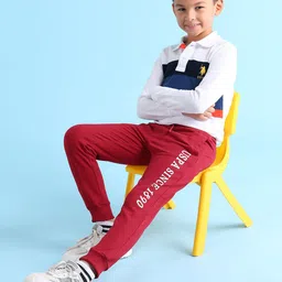 U.S. Polo Assn. Kids Boys Brand Logo Printed Pure Cotton Joggers-picture-55