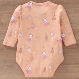 babyoye BabyoyeCotton Half Sleeves Onesies Hearts Print Pack of 3 - Cream Peach Maroon image 5