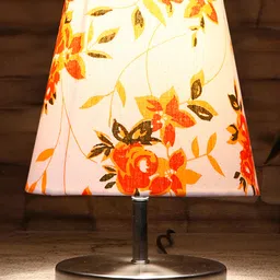 Devansh Multicolor cotton Round Metal Steel Table Lamp image 5