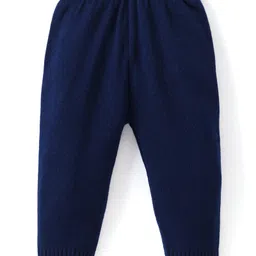 Doodle Poodle Knitted Full Sleeves Sweater Set with Christmas Design - Navy Blue image 5