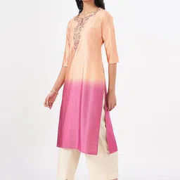 RANGMANCH BY PANTALOONS Women Flared Sleeves Thread Work Kurta image 5