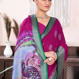 KALINI Ethnic Motifs Zari Tussar Saree image 1