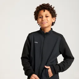 kipsta Kids Football Jacket Training Essential - Black/Grey image 3
