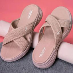 Red Tape Women's Go - Comfort Peach Cross Strap Sandals-picture-18