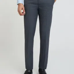 Raymond Grey Contemporary Fit Checks Trousers-image-6
