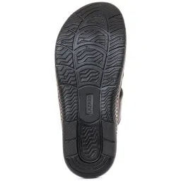 khadim Lazard by Khadims Men's Black Cross Strap Sandals image 5