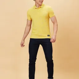 Being Human Yellow Regular Fit Printed Polo T-Shirt image 5