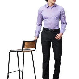 Park Avenue Violet Slim Fit Self Design Shirt image 5