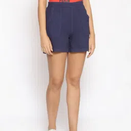 Oxolloxo Navy Cotton Regular Fit Shorts-picture-24