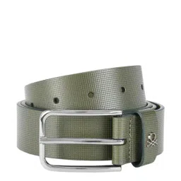 United Colors of Benetton Adriano Green Leather Waist Belt for Men-image-1