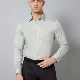 Cantabil Light Green Regular Fit Shirt-image-36