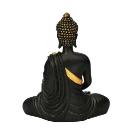 @home Black & Gold Polyresin Bodhisattva Buddha Idol Showpiece image 5