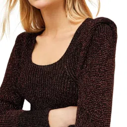 Liu Jo Black Copper Shimmer Regular Fit Sweater image 5