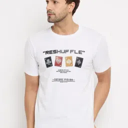 Duke White Slim Fit Printed T-Shirt-image-13