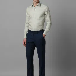 louis philippe Men Green Classic Fit Textured Full Sleeves Formal Shirt image 5