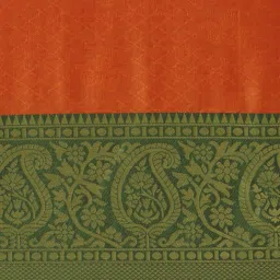 APNISHA Orange & Green Woven Saree With Unstitched Blouse image 5