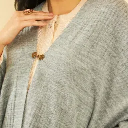 Soch Grey Plain Shawl image 5