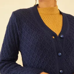 Soch Navy Self Pattern Cardigan image 5