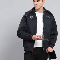 Monte Carlo Navy Blue Regular Fit Hooded Jacket image 5