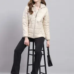 Monte Carlo Beige Regular Fit Hooded Jacket image 5