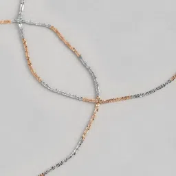 Zavya 925 Sterling Silver Dual-Tone Weave Chain Anklet image 5