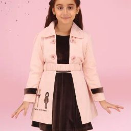 Cutecumber Girls Peach Dress With Jacket-picture-29