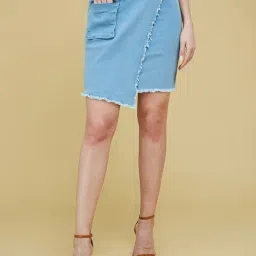 Life With Pockets Blue Solid Flare Fit Jeans-picture-16