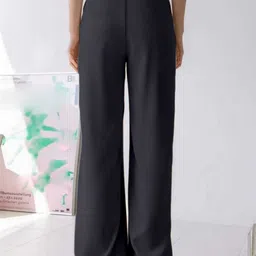 BAESD Women Relaxed Straight Leg High-Rise Non Iron Trousers image 3