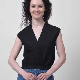 NUMERO UNO Black Blended Solid Top-picture-34