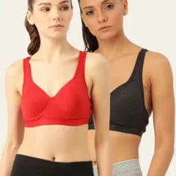 Lady Lyka Multicolor Non Wired Padded Sports Bra (Pack of 2)-picture-34