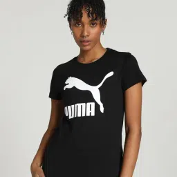 Puma Black Cotton Logo Sports T-Shirt-picture-29