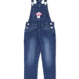 United Colors of Benetton Kids Blue Solid Dungaree-picture-26