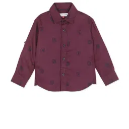 U.S. Polo Assn. Kids Wine Printed Full Sleeves Shirt-picture-22
