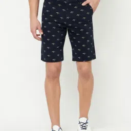 Cantabil Navy Cotton Regular Fit Printed Shorts-picture-24