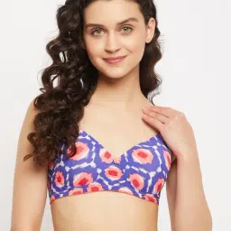 Clovia Purple Printed Full Coverage Non-Wired T-Shirt Bra-image-93